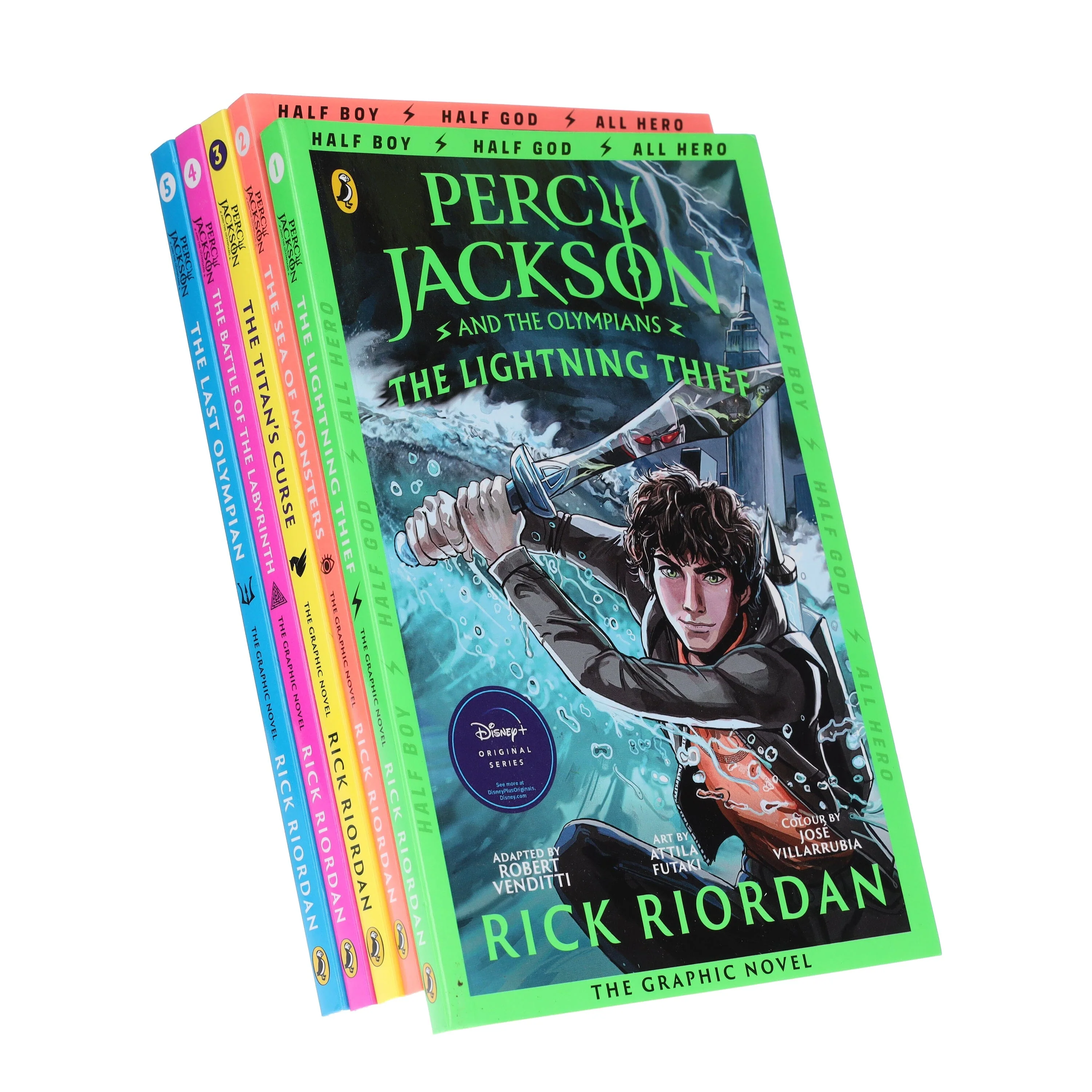 Percy Jackson Graphic Novels By Rick Riordan 1-5 Books Collection Set 