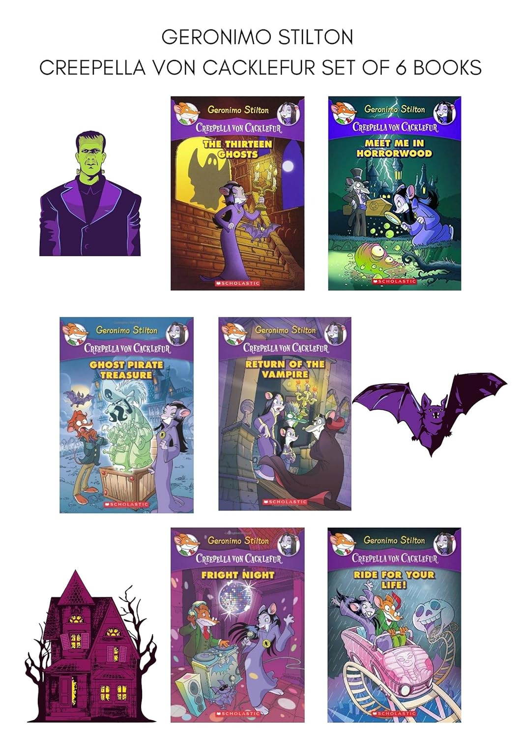 GERONIMO STILTON CREEPELLA VON CACKLEFUR SET OF 6 BOOKS By GERONIMO STILTON