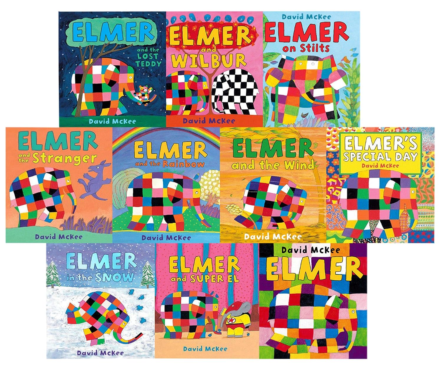 Elmer 10 book Collection Set -Elephant Pack by David McKee